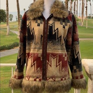 Tasha Polizzi Aztec Southwestern Blanket Jacket M